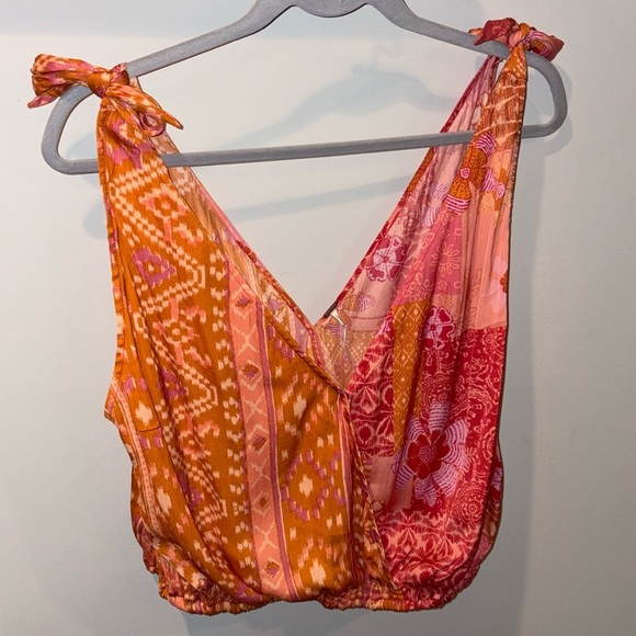 Free People NEW Tied to You Tank Size XS Color: Lemonade - Picture 7 of 13